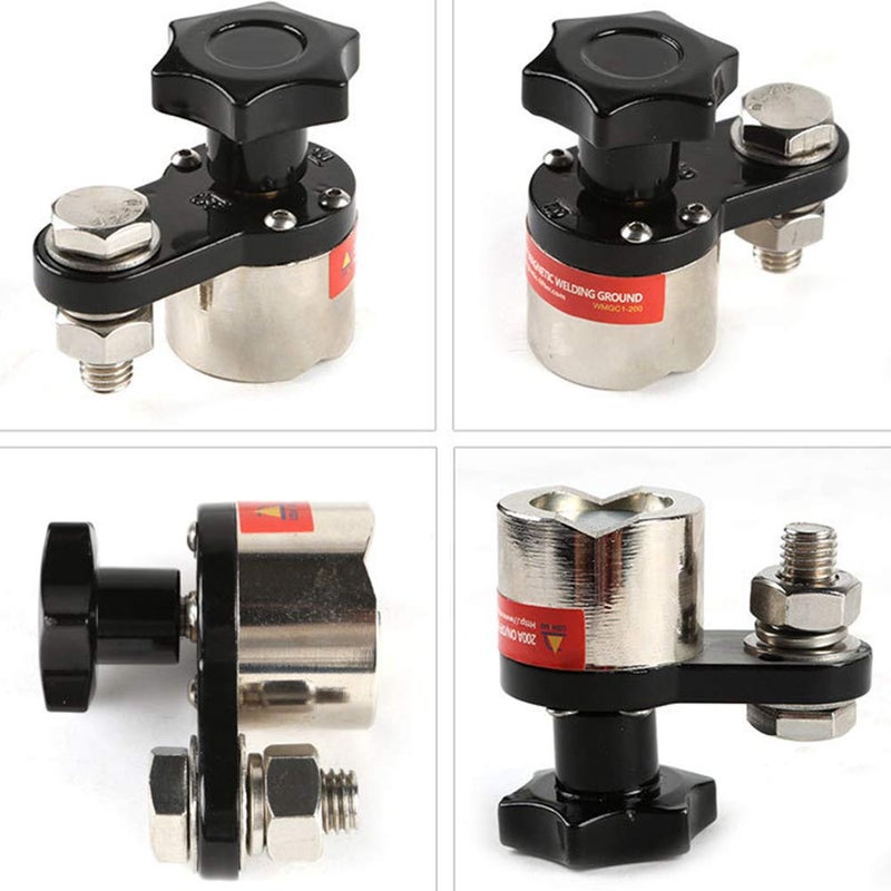 ANER 200A Magnetic Welding Ground Clamp, 200A On/off Adjustable Magnetic Welding Ground Clamp Rare Earth Switchable Magnet Welding Holder,Grounding Magnet Connector - Image 2